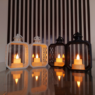 4 Pcs LED Octagon Style Candle Light Lantern