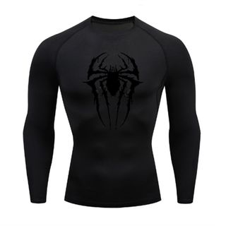 Mens Spiderman Long Sleeves Gym Compression T-shirt