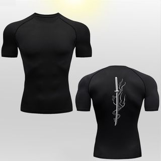 Lightning Katana Printed Half Sleeve Gym T-shirt