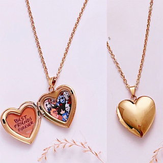 Heart shaped couple necklace 2pcs