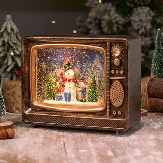 Rotating Christmas Tree TV Music Box