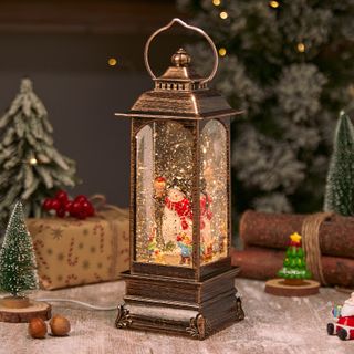 Rotating Snowman Christmas Music Lantern