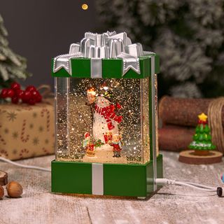 Rotating Santa Snowman Christmas Gift Pack Box