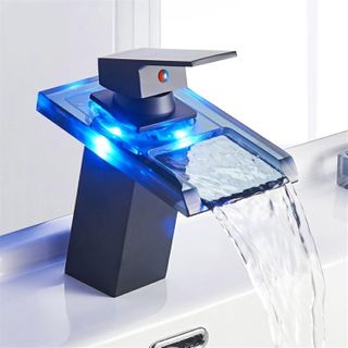 Bathroom Faucet LED Waterfall Temperature Colors