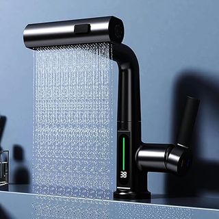 Bathroom Faucet with LED Temperature Display