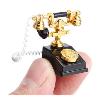 2 Pcs Retro Telephone Miniature