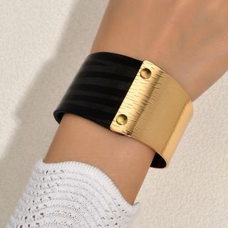 Asymmetrical PU Open Bracelet