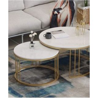 White Marble Nesting Table