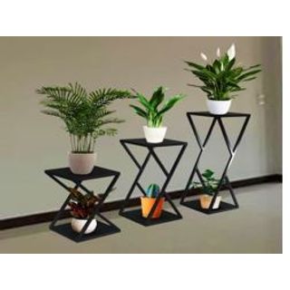 Black Planter Sat of 3 Zedy