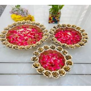 Rose Urli Set of 3 Decorative