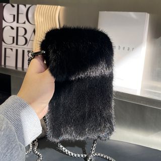 Crossbody Fur Small Mobile Phone Bag
