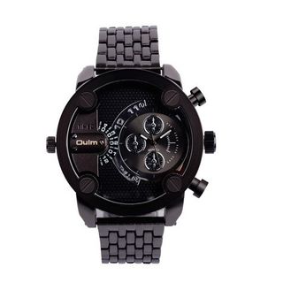OULM Mens Classic Retro Dual Time Watch