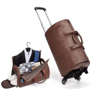 Leather Travel Duffle Bag for Men