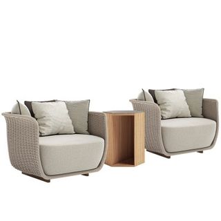 Courtyard Rattan 2 Sofa with Side Table