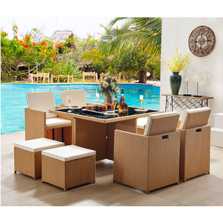 4 Seater High Backrest Rattan Chair Set