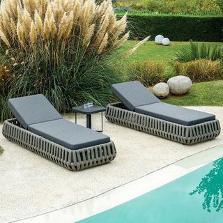 2 Person Rattan Sun Lounger Bed