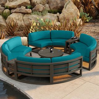 8 Seater Aluminum Alloy Round Sofa Set